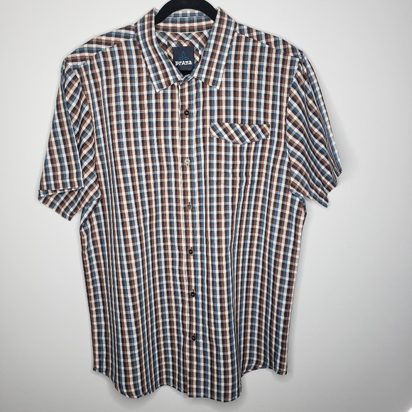 Prana Other - Prana Men's Plaid Short Sleeve Button Up EUC